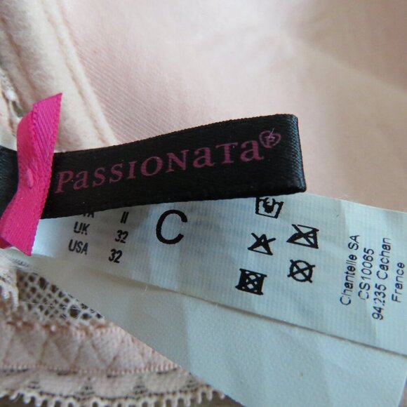 PASSIONATA BY CHANTELLE Let's Play Push-Up T-Shirt Underwire Bra Blush Pink Lace - Picture 14 of 15